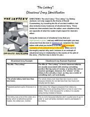 irony in the lottery|situational irony in the lottery.